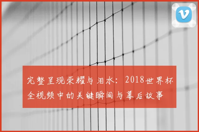 完整呈现荣耀与泪水：2018世界杯全视频中的关键瞬间与幕后故事